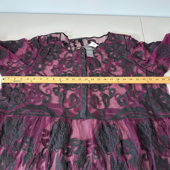 Lane Bryant Sheer Lace Tunic Top Size 22 Whimsigoth - Picture 9 of 13